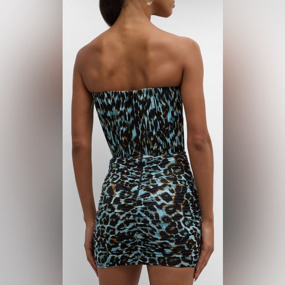Axton Leopard-Print Ruched Strapless Bustier - Picture 5 of 10